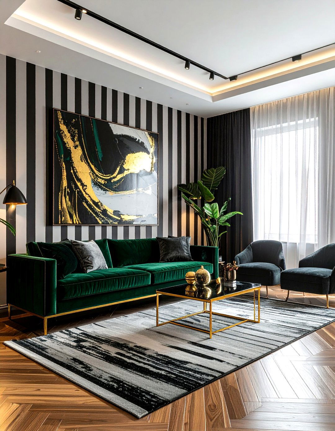 Black And White Stripe Wall - 30 stripe decor ideas