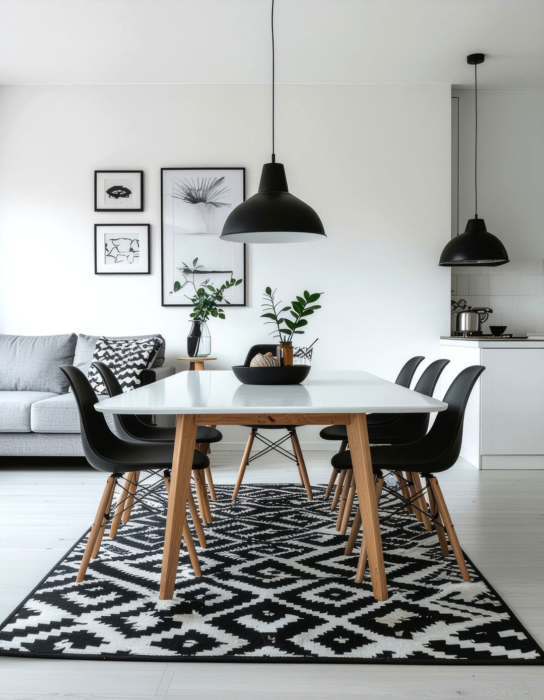 Black And White Theme - 30 condo dining room ideas