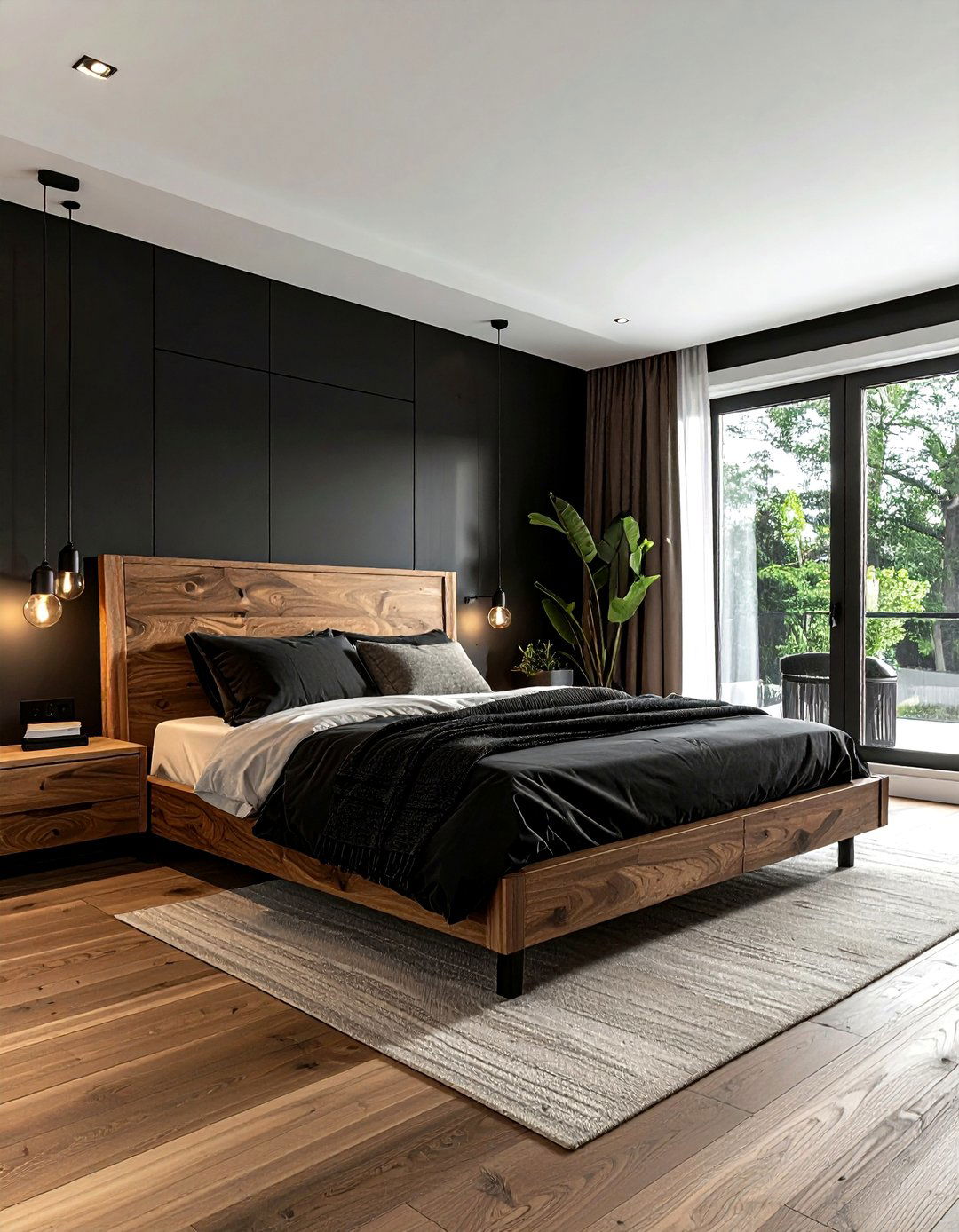 Black And Wood Bedroom - 30 black bedroom design ideas