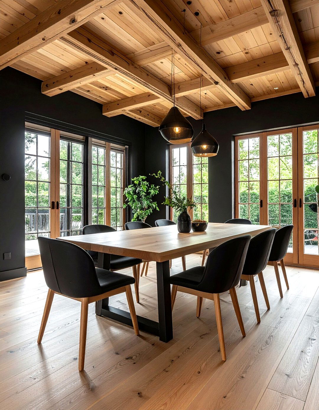Black And Wood Dining Room - 30 black dining room ideas