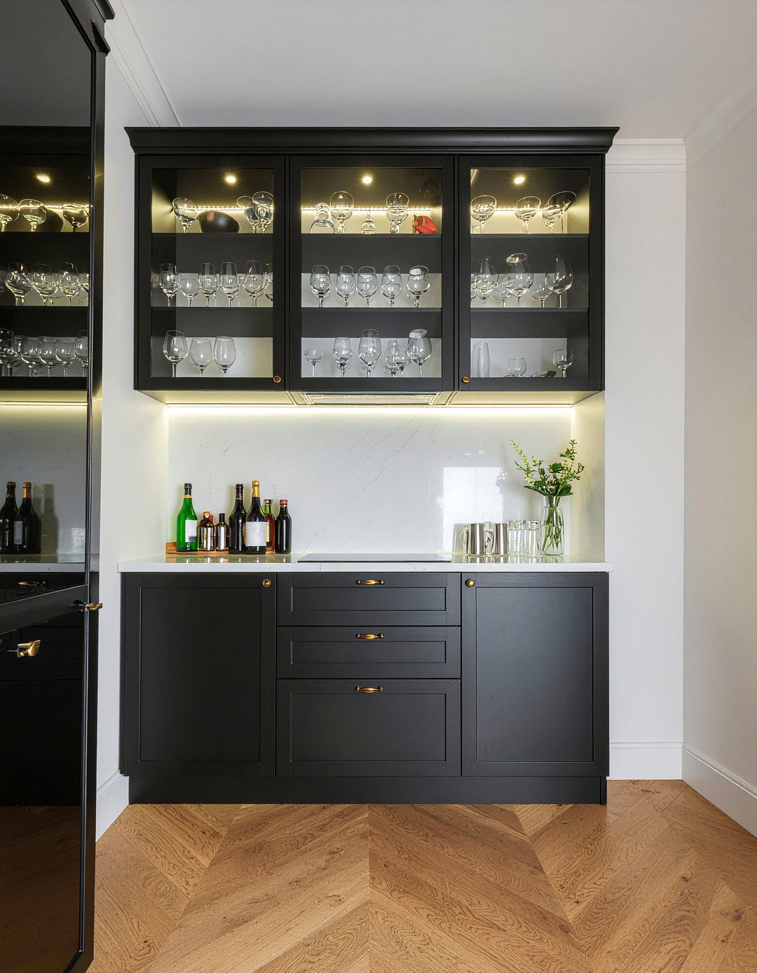 Black Bar Cabinet - 30 living room black furniture ideas