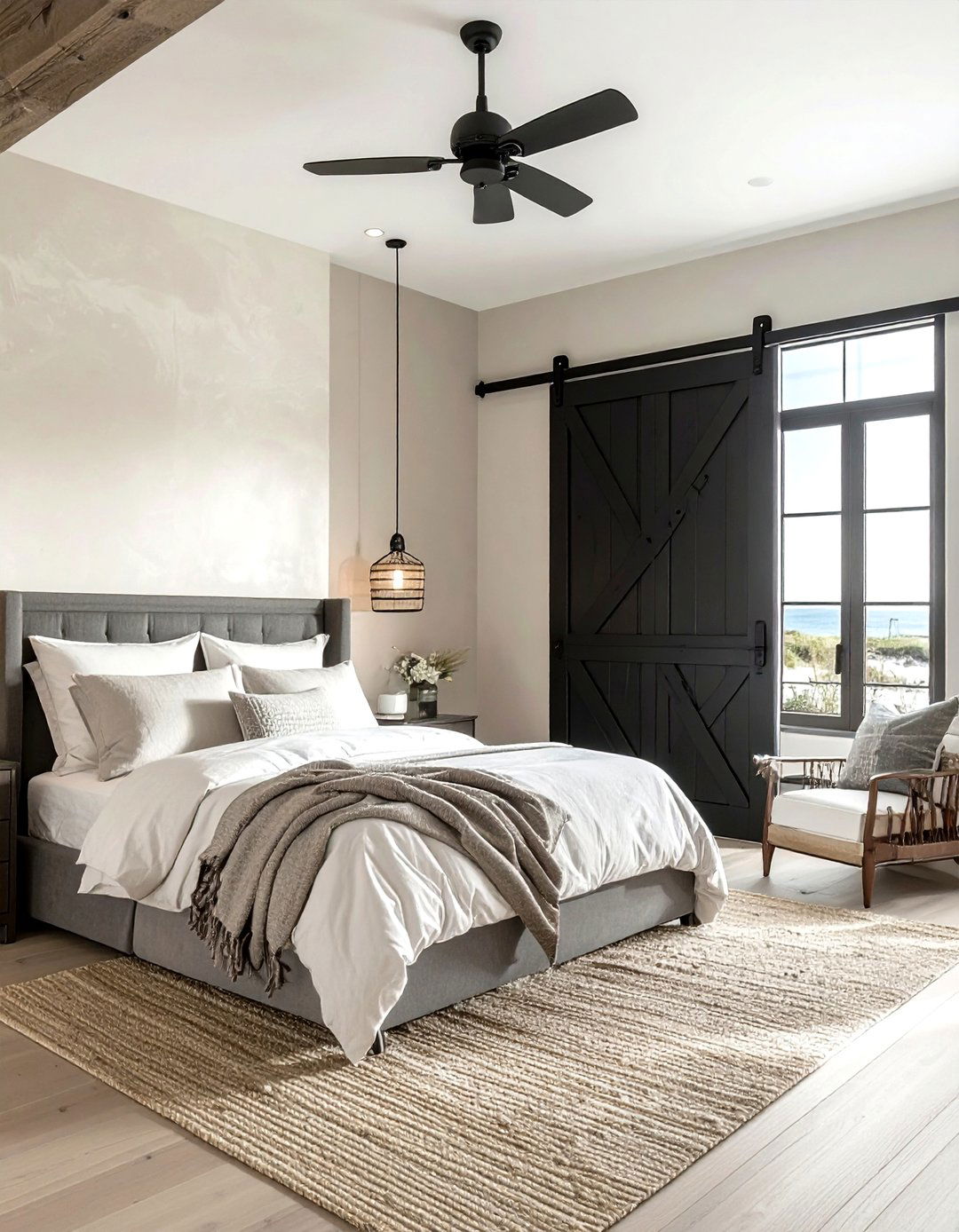 Black Barn Door Coastal - 30 coastal black bedroom ideas