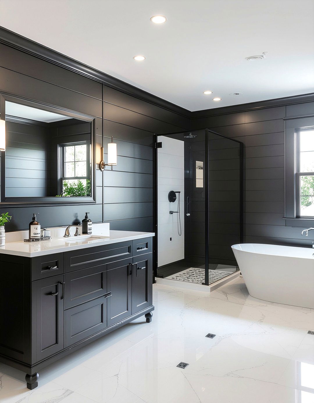 Black Bathroom Paneling - 30 bathroom paneling ideas
