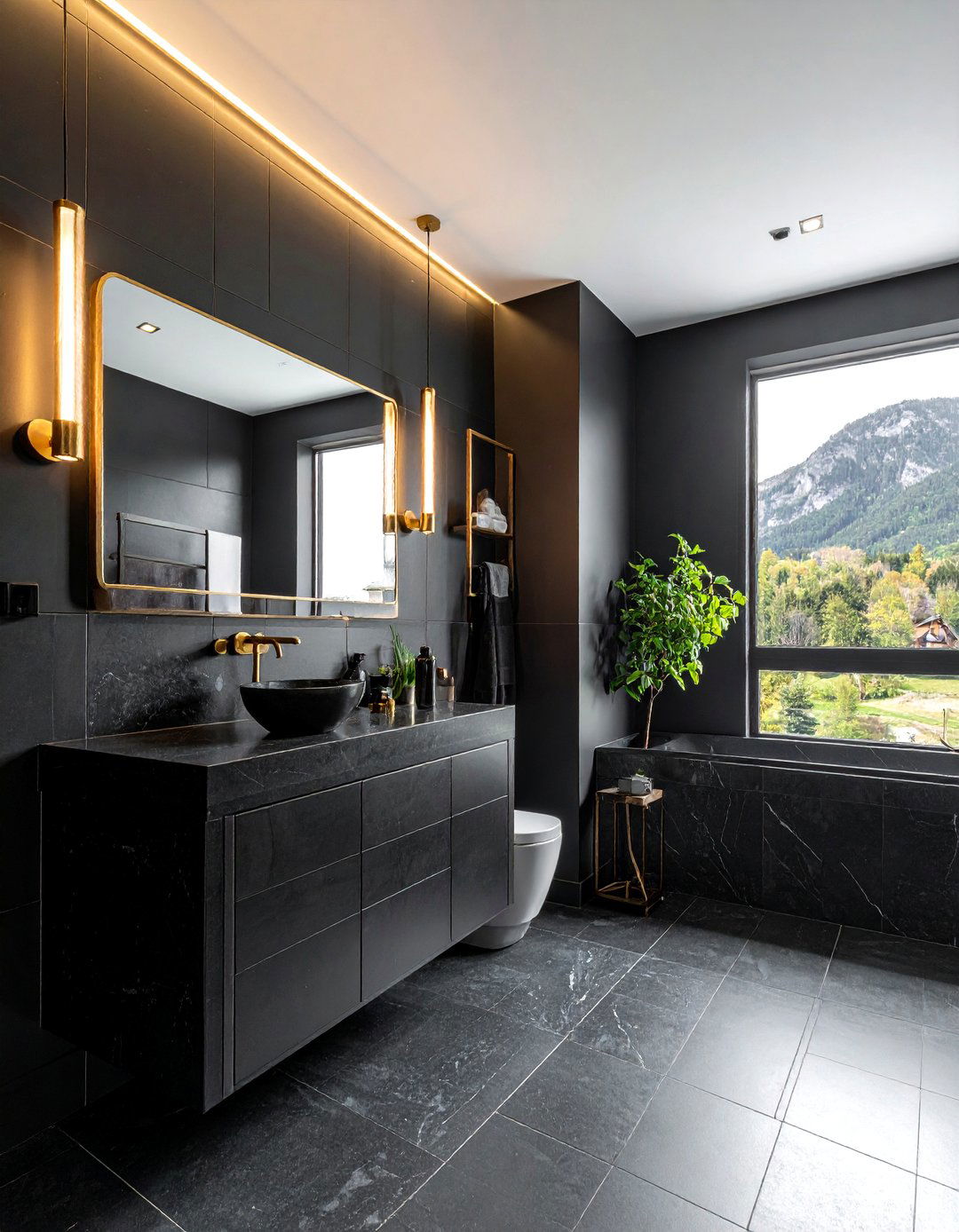 Black Bathroom - 30 bathroom wow factor ideas