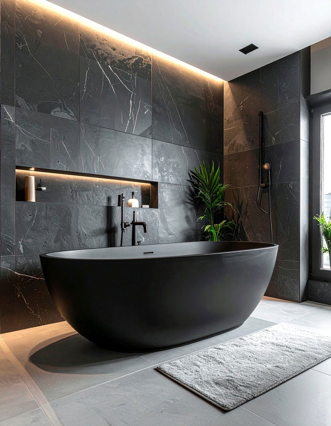 Black Bathtub Bathroom - 30 dark bathroom ideas