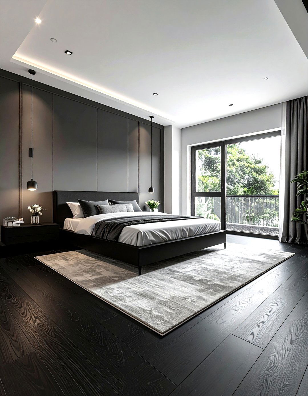 Black Bedroom Floor - 30 minimalist black bedroom ideas