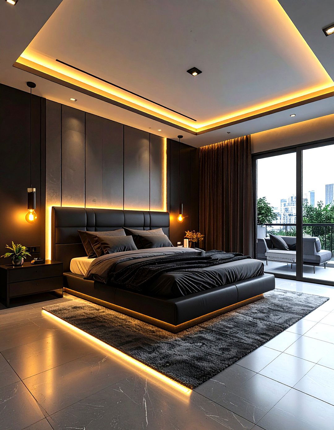 Black Bedroom Lighting - 30 modern black bedroom ideas