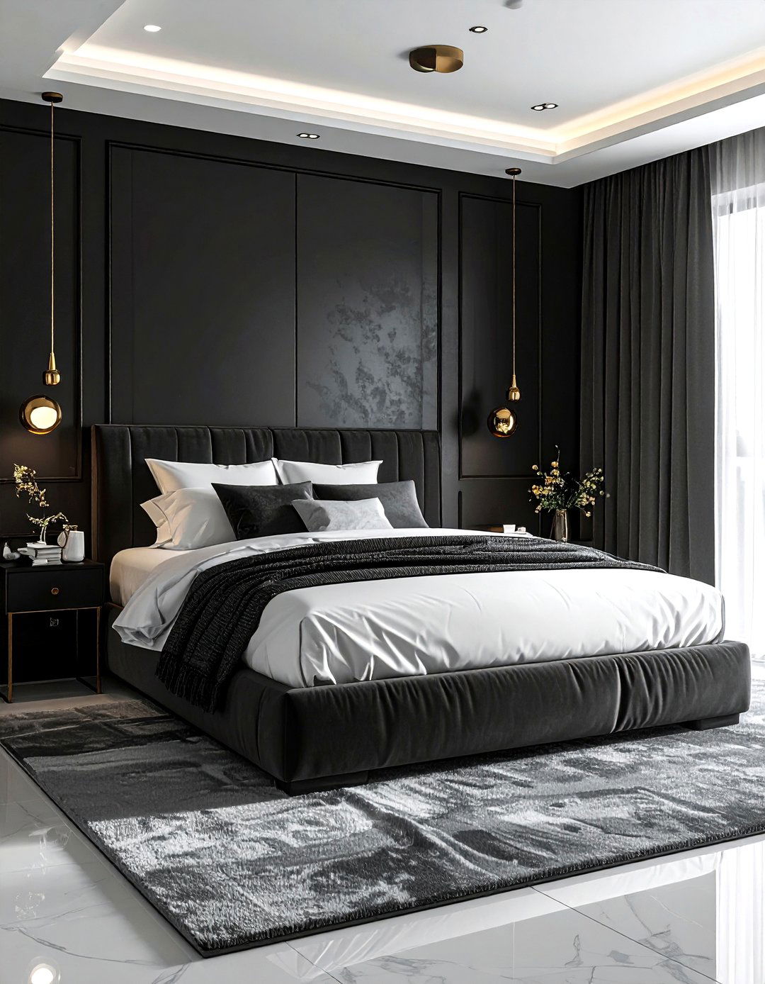 Black Bedroom - 30 bedroom paint color ideas