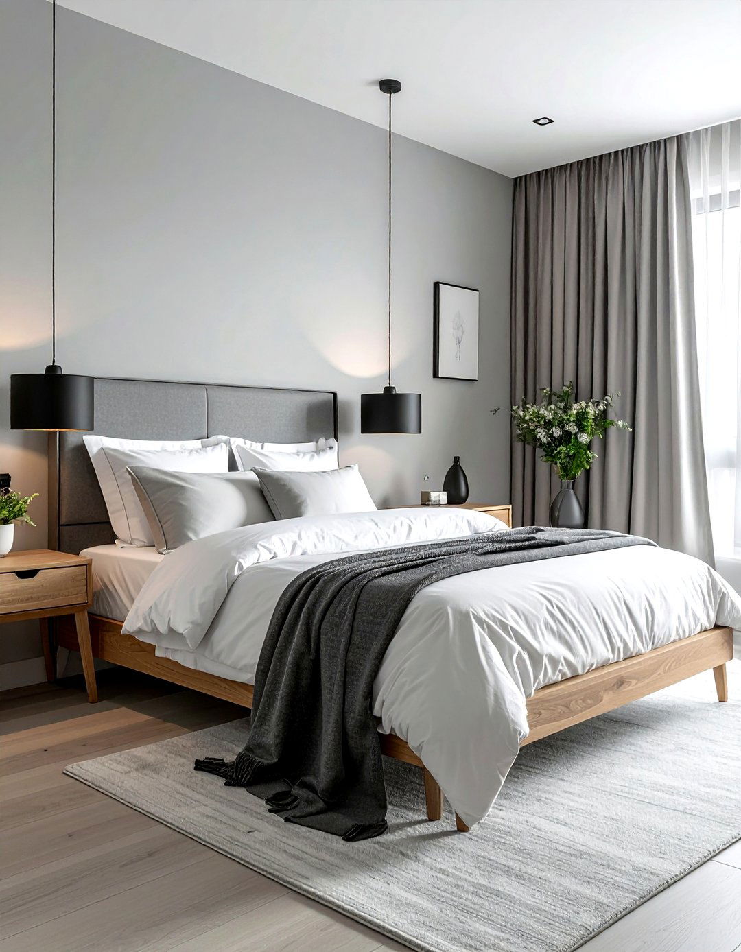 Black Bedside Lamps - 30 black bedroom accessories ideas