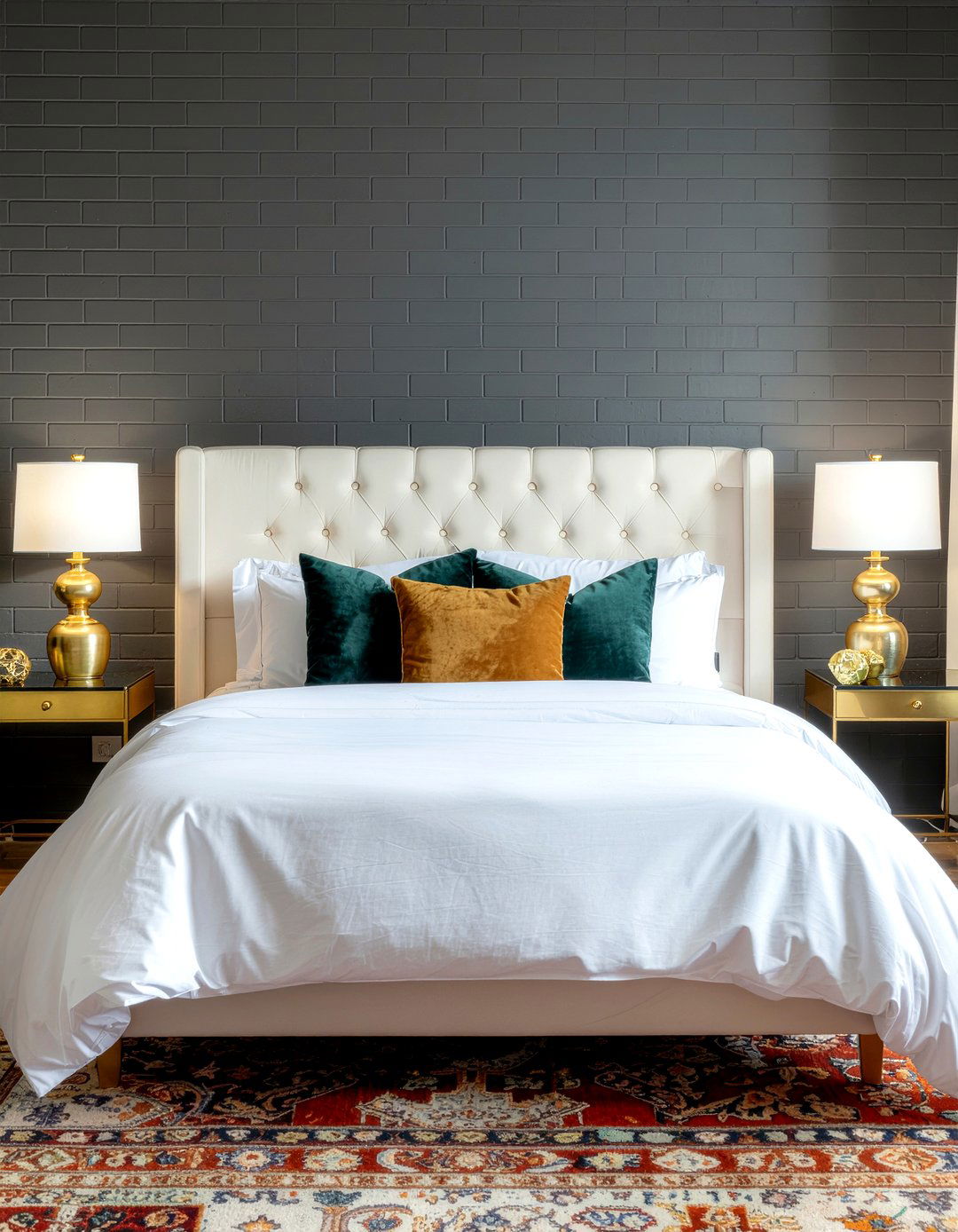 Black Brick Wall - 30 bedroom brick wall ideas