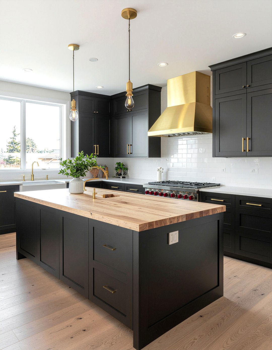 Black Cabinets And Butcher Block Countertops - 30 butcher block countertop kitchen ideas