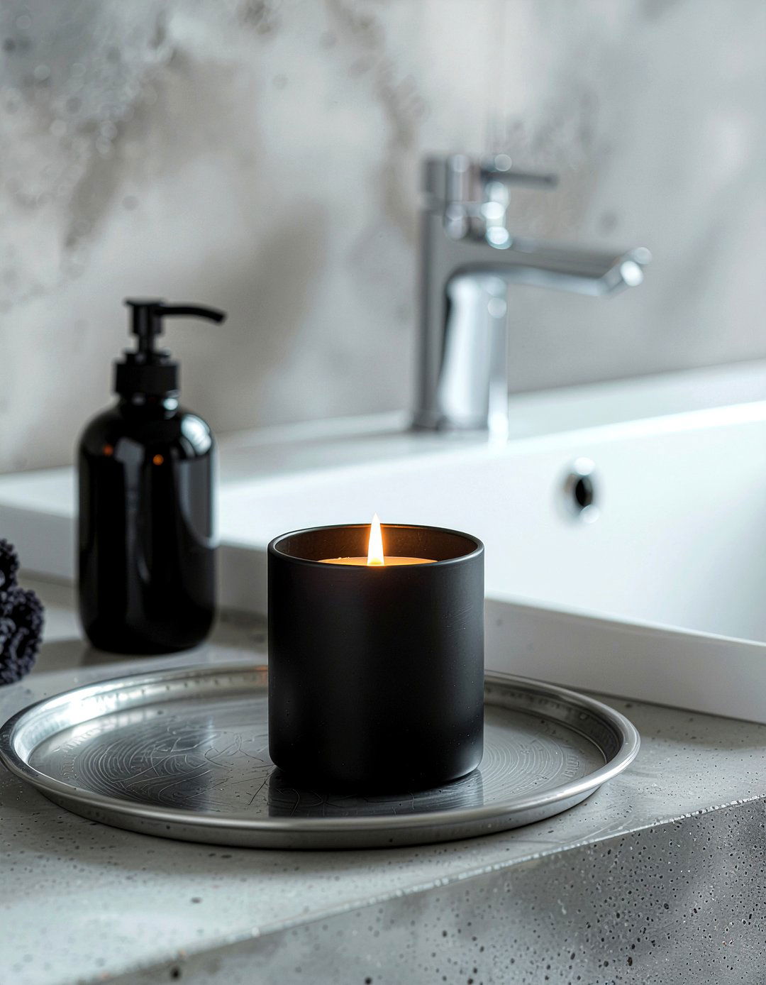 Black Candle Accents - 30 bathroom candle ideas