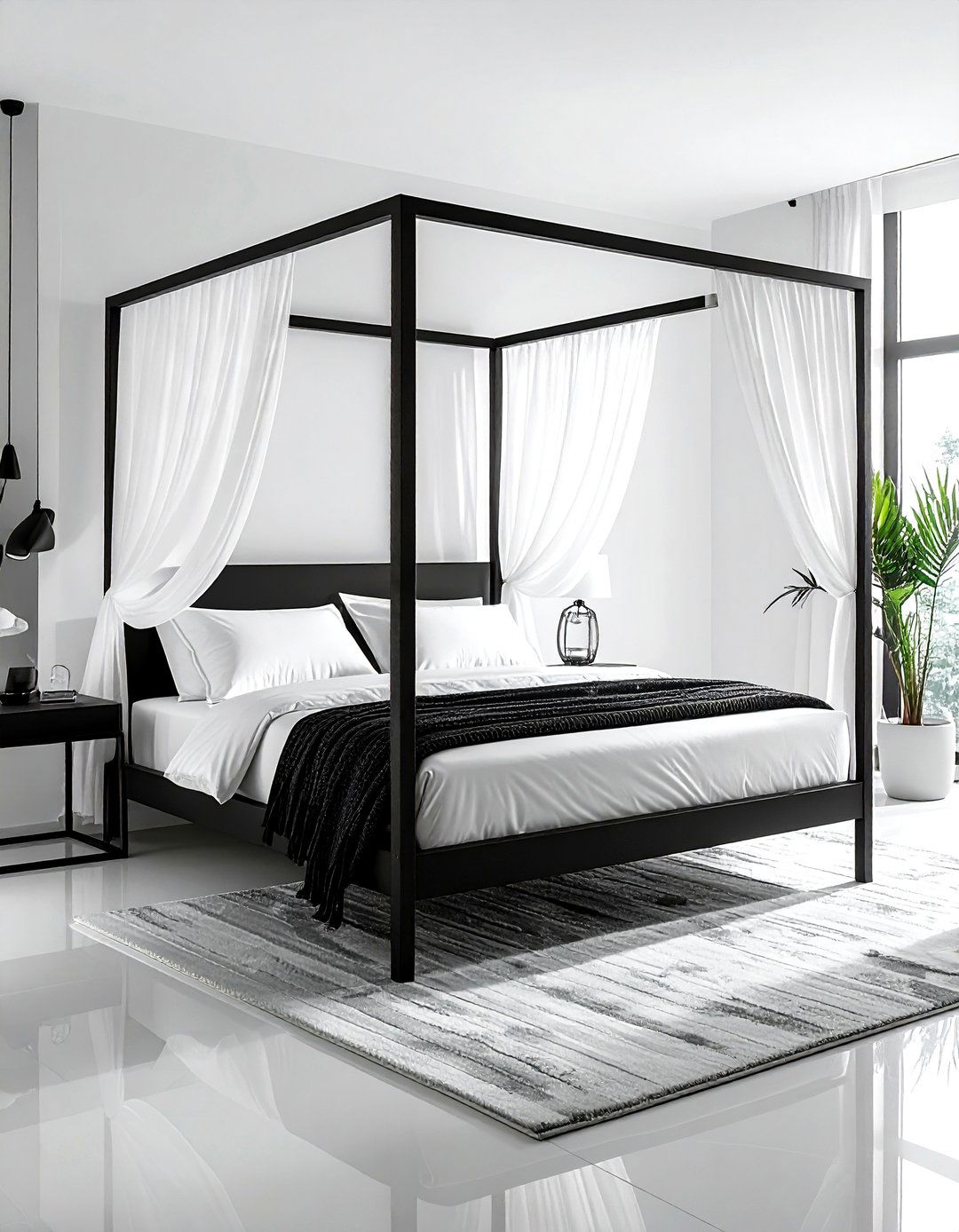 Black Canopy Bed - 30 contemporary black bedroom ideas