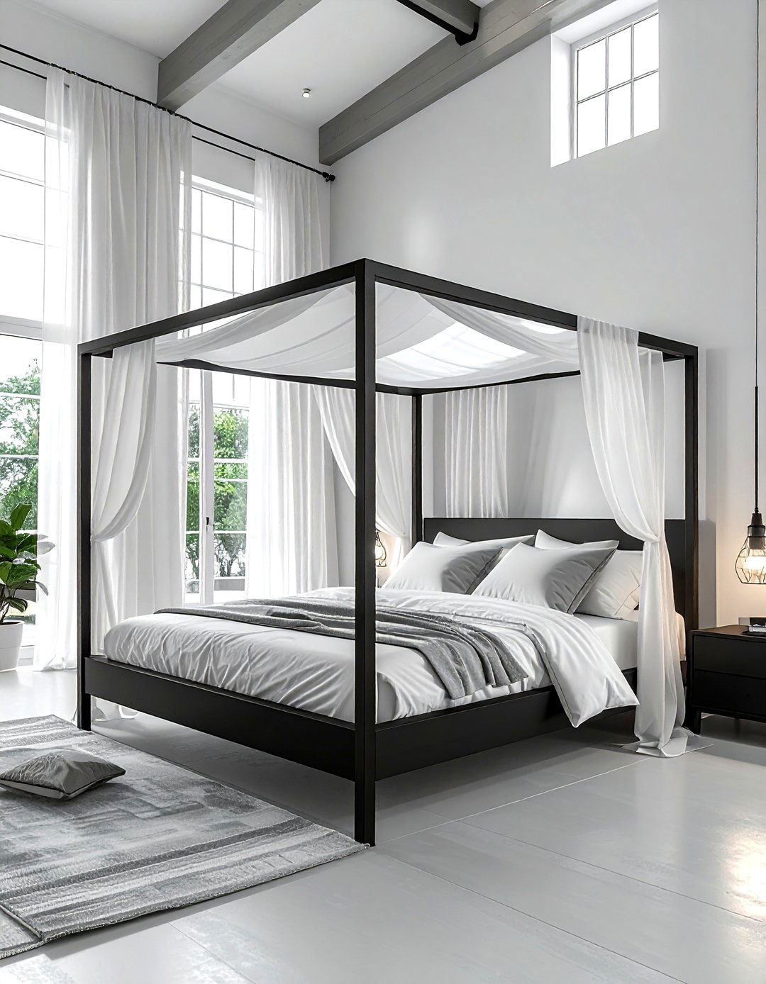 Black Canopy Bed - 30 black bedroom design ideas