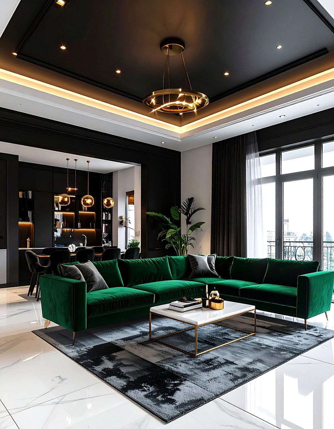 Black Ceiling - 30 living room ceiling ideas