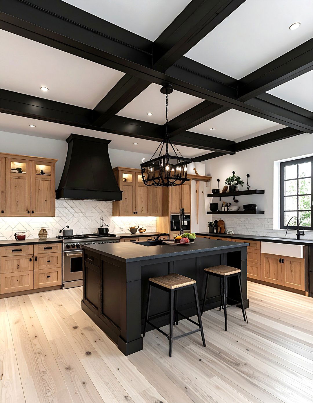 Black Ceiling Accents - 30 black accent kitchen ideas