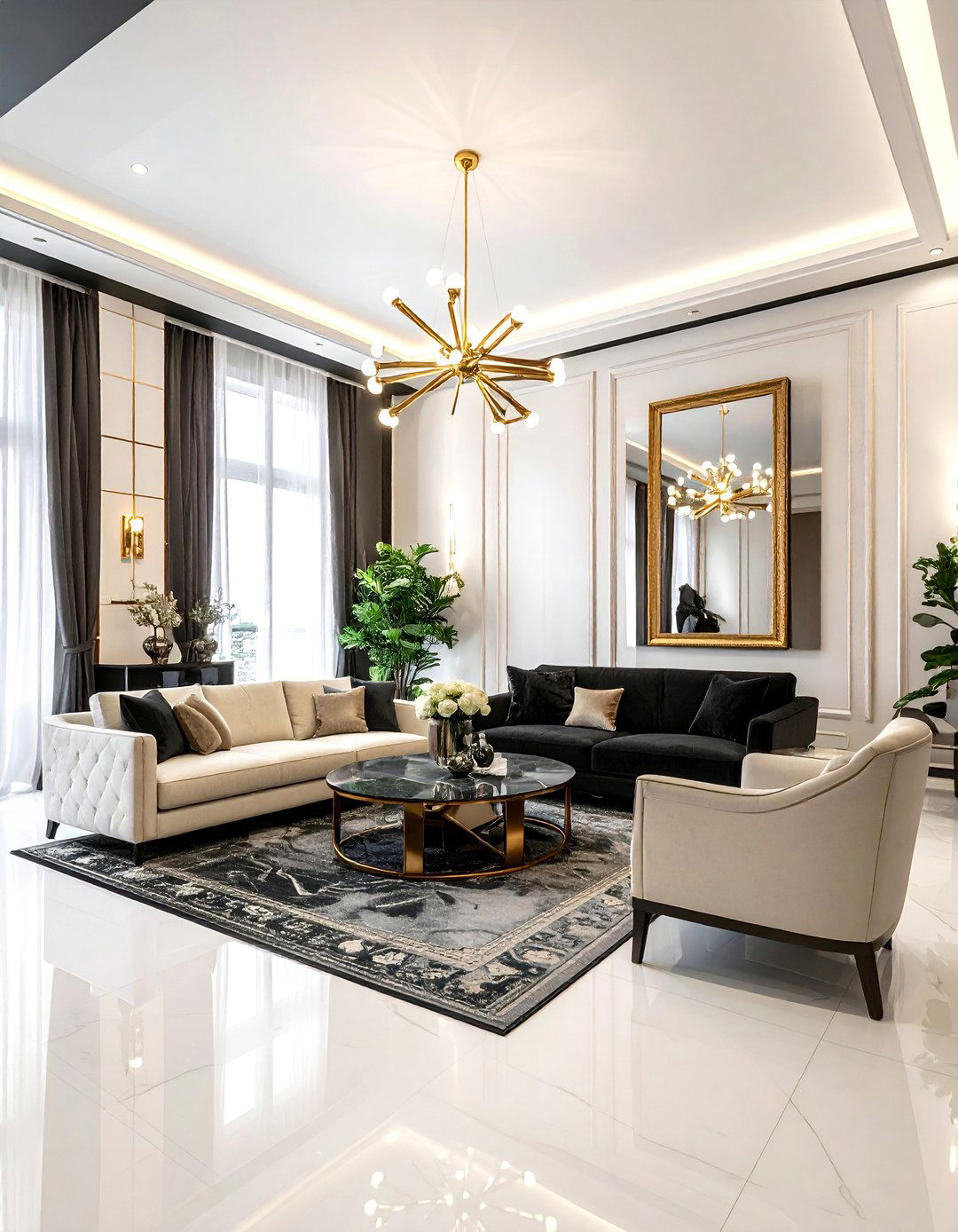 Black Ceiling Gold Accents Living Room - 30 living room black ceiling ideas