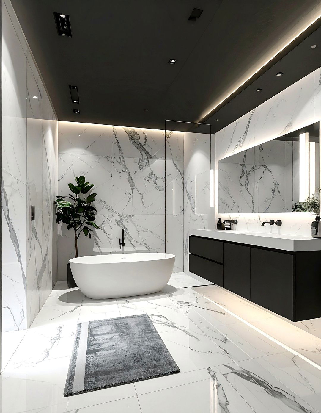 Black Ceiling Paint - 30 black bathroom design ideas