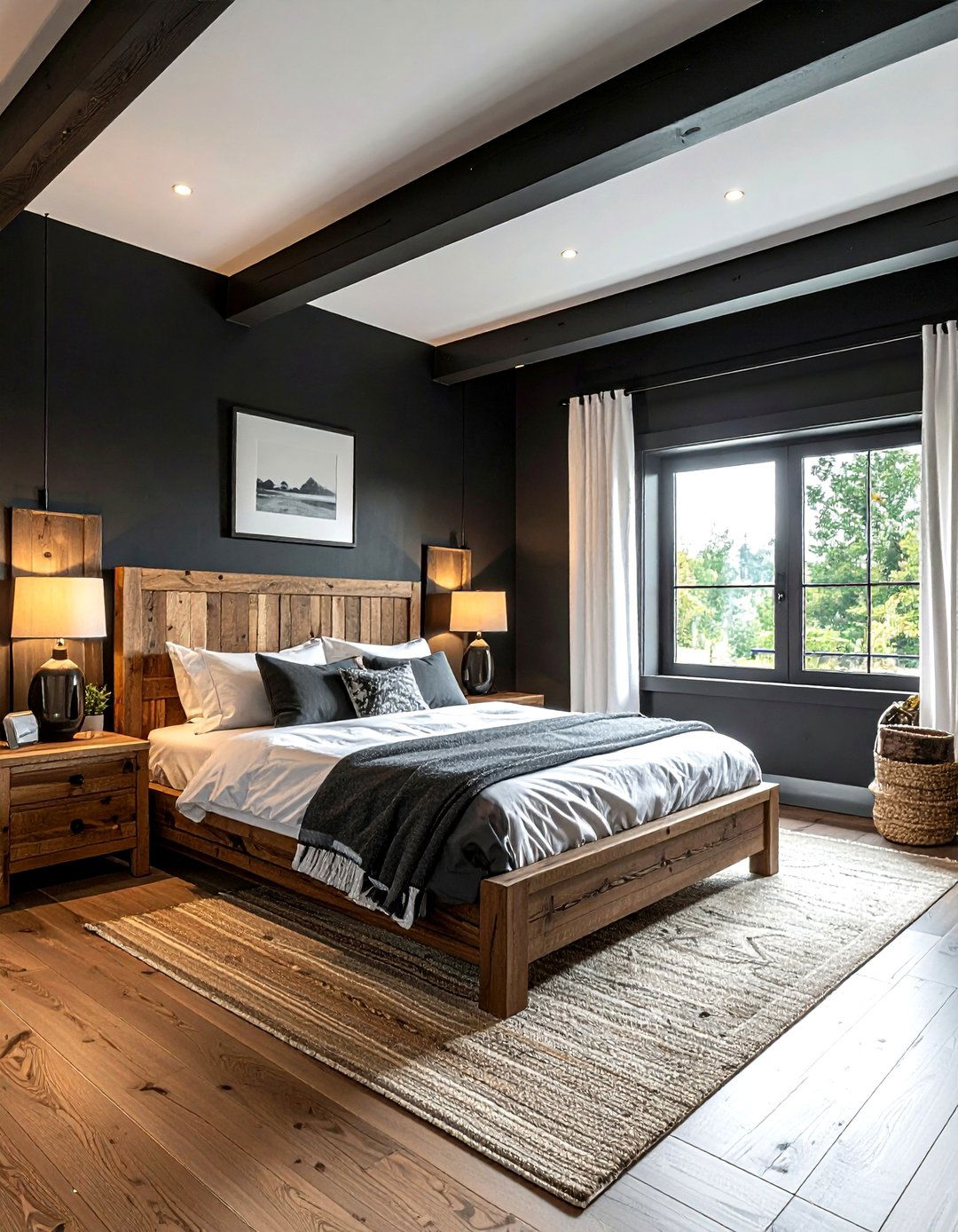 Black Ceiling Rustic Bedroom - 30 rustic black bedroom ideas