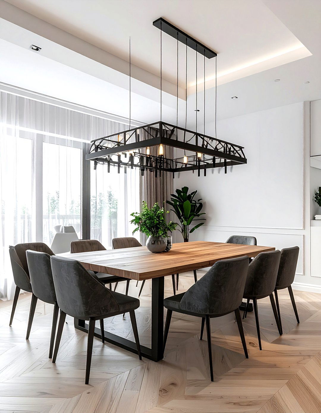 Black Chandelier Dining Room - 30 black accent dining room ideas
