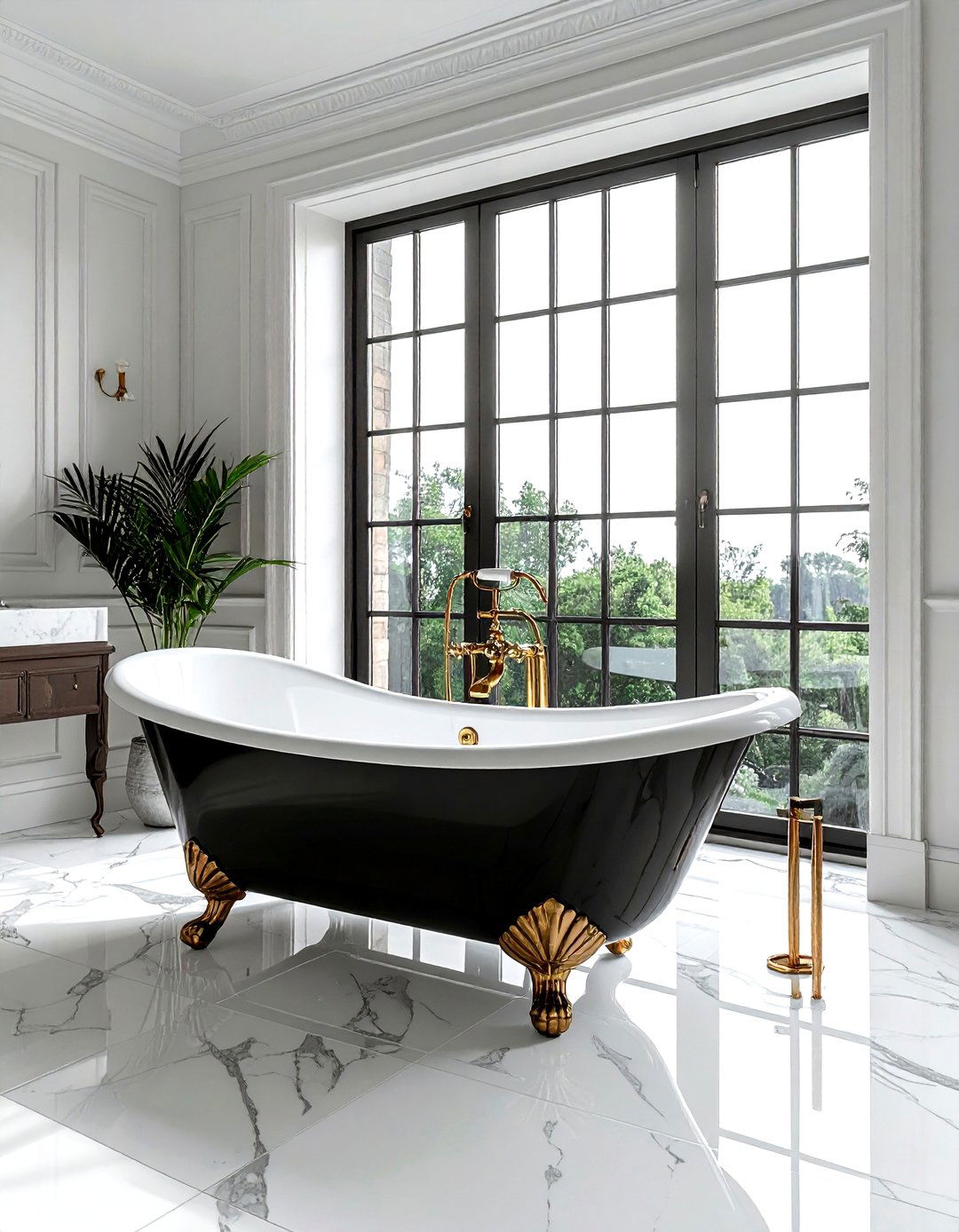 Black Clawfoot Bathtub - 30 dark decor ideas