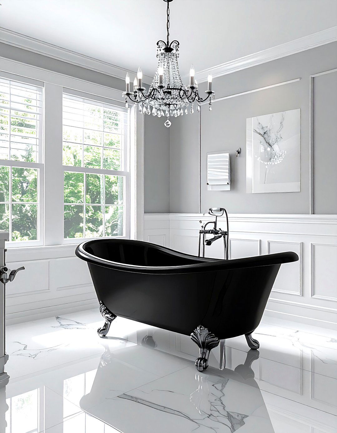 Black Clawfoot Tub Bathroom - 30 white and black bathroom ideas