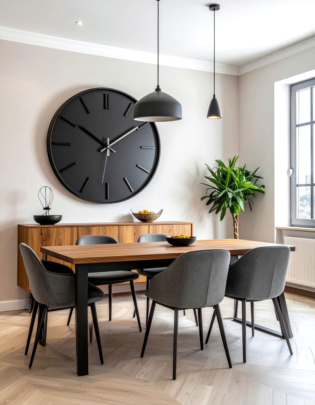 Black Clock For Wall - 30 black dining room accessories ideas