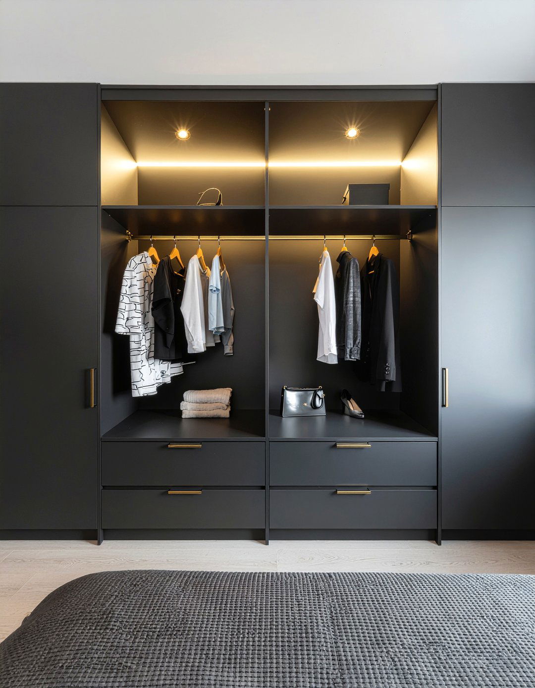 Black Closet - 30 bedroom closet ideas