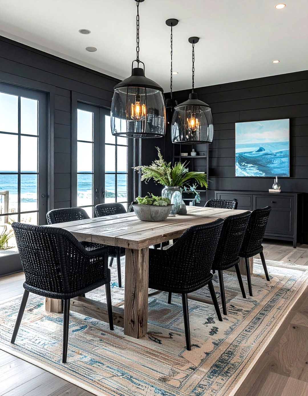 Black Coastal Dining Room - 30 black dining room design ideas