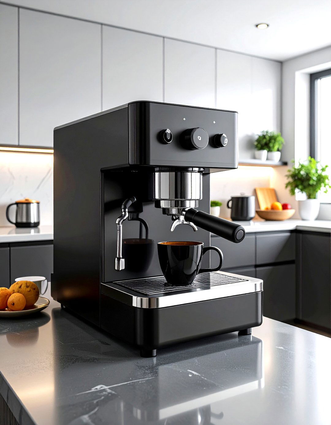Black Coffee Maker - 30 black kitchen accessories ideas