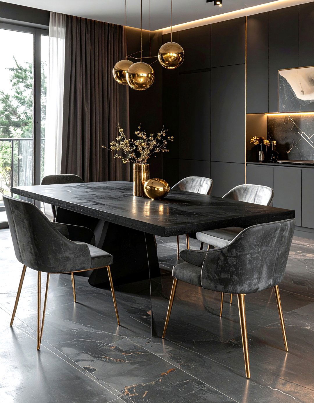 Black Concrete Dining Table - 30 concrete dining table ideas