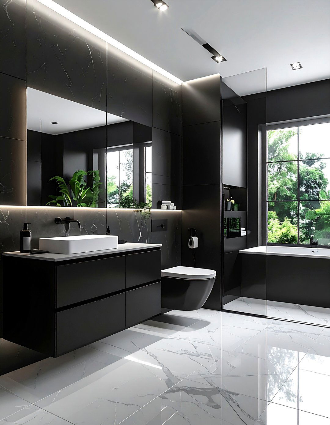 Black Contemporary Bathroom - 30 dark black bathroom ideas