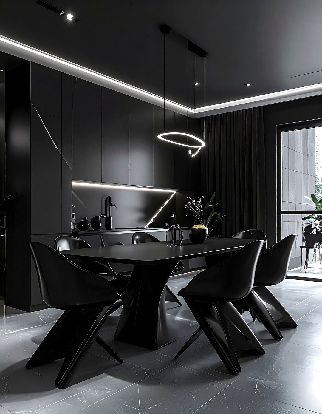 Black Contemporary Dining Room - 30 black dining room design ideas