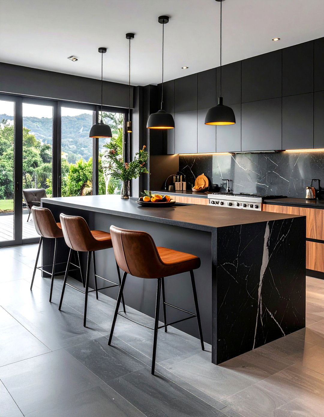 Black Countertop Breakfast Bar - 30 black countertop kitchen ideas