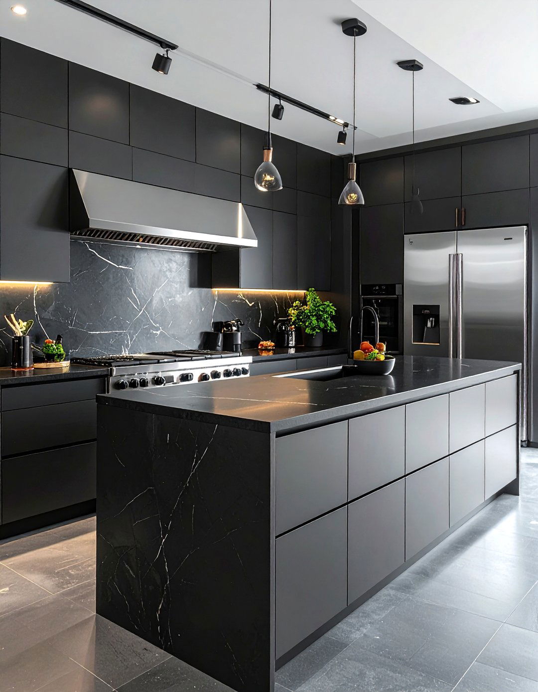 Black Countertop Stainless Steel Appliances - 30 black countertop kitchen ideas