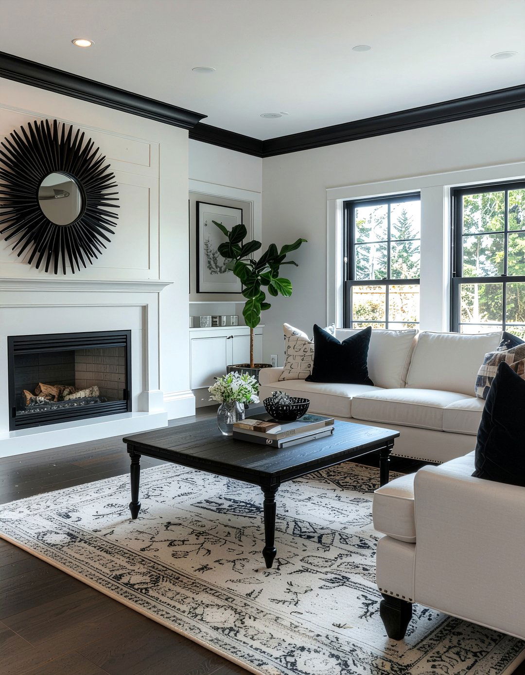 Black Crown Molding - 30 living room crown molding ideas