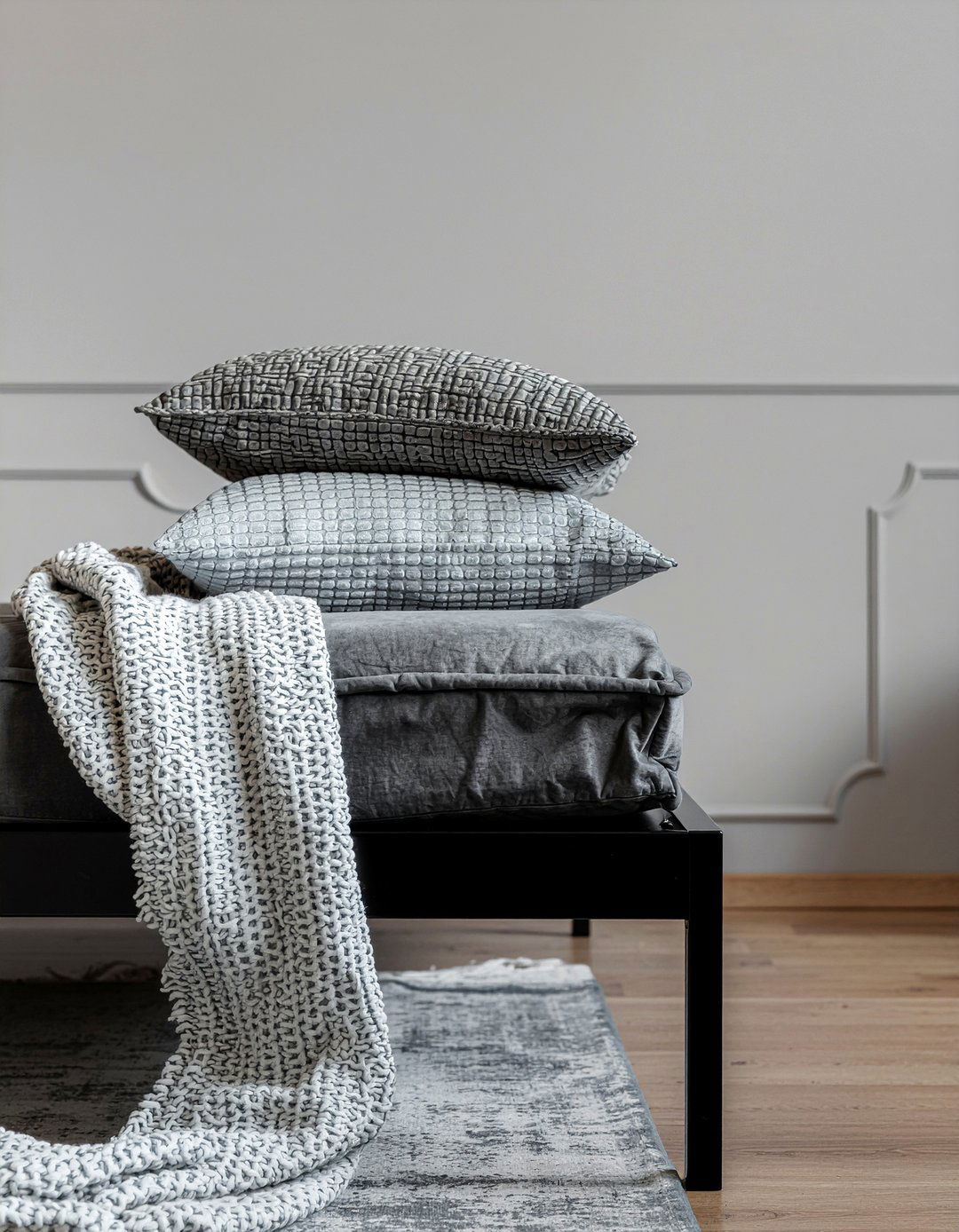 Black Daybed - 30 living room black furniture ideas