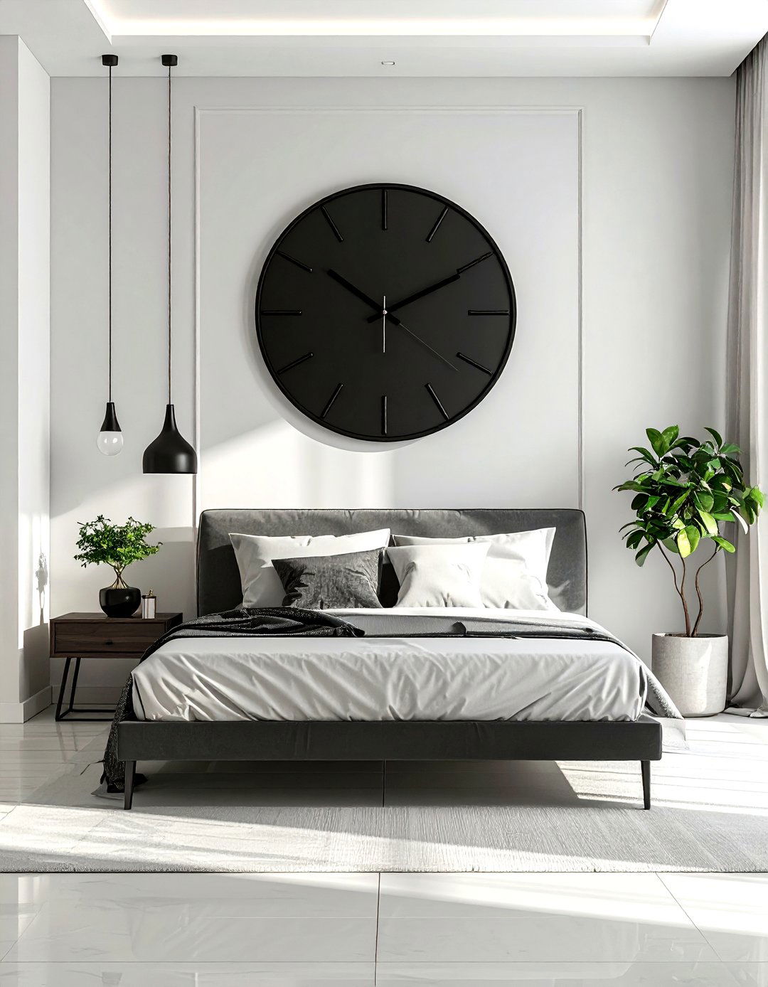 Black Decorative Clocks - 30 black bedroom accessories ideas