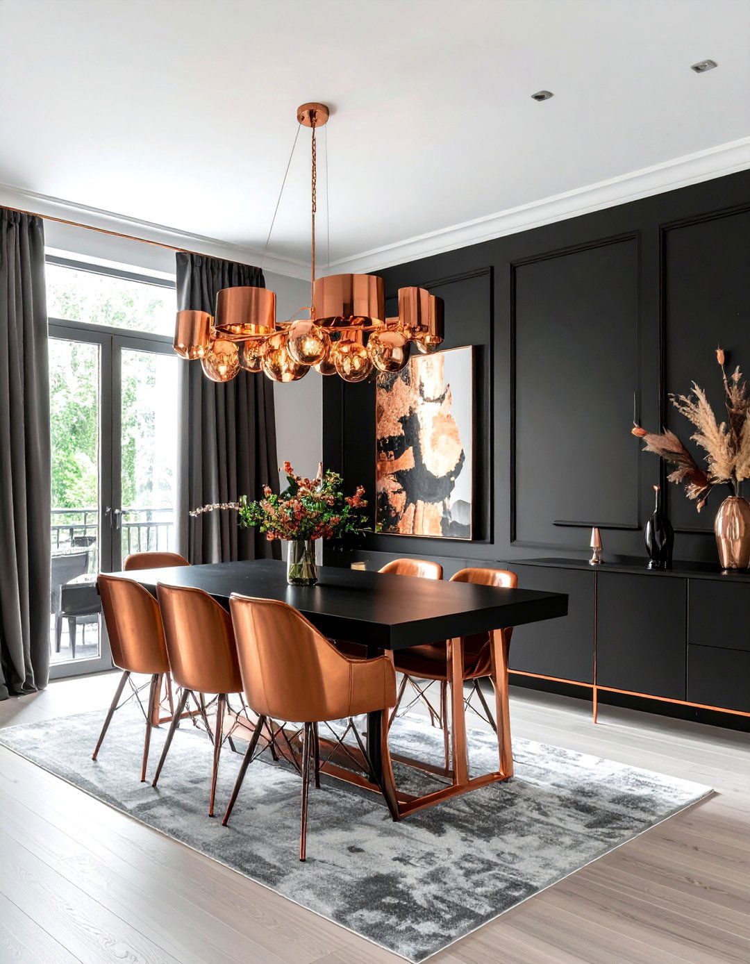 Black Dining Room Copper - 30 copper accent dining room ideas