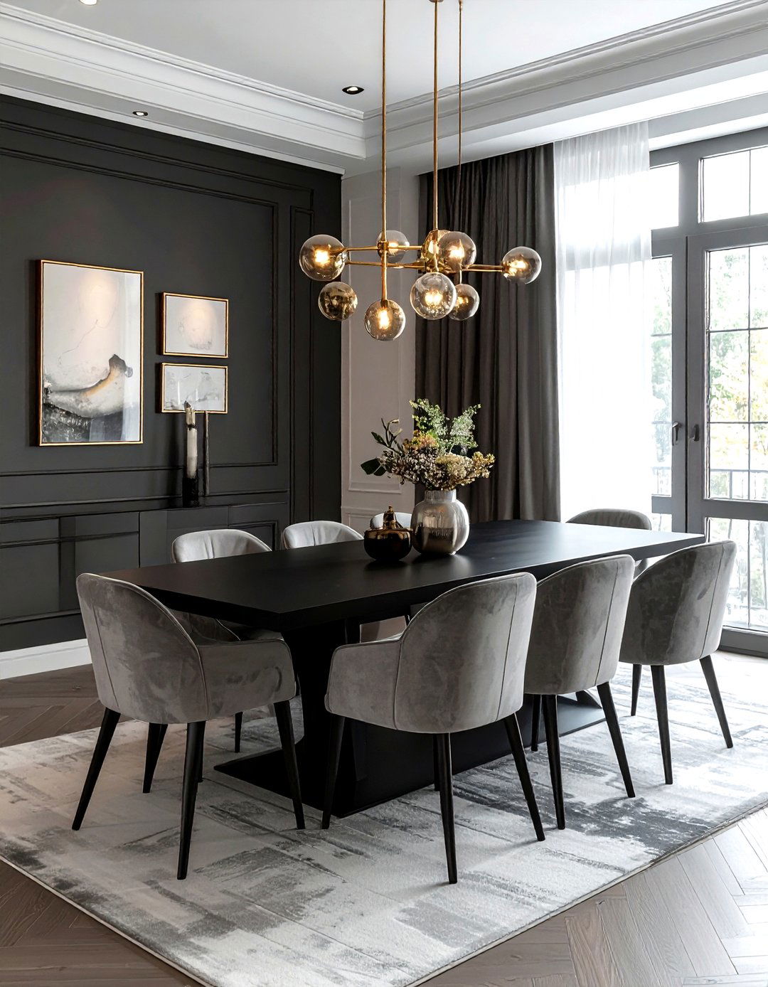 Black Dining Room Table - 30 fearless dining room ideas