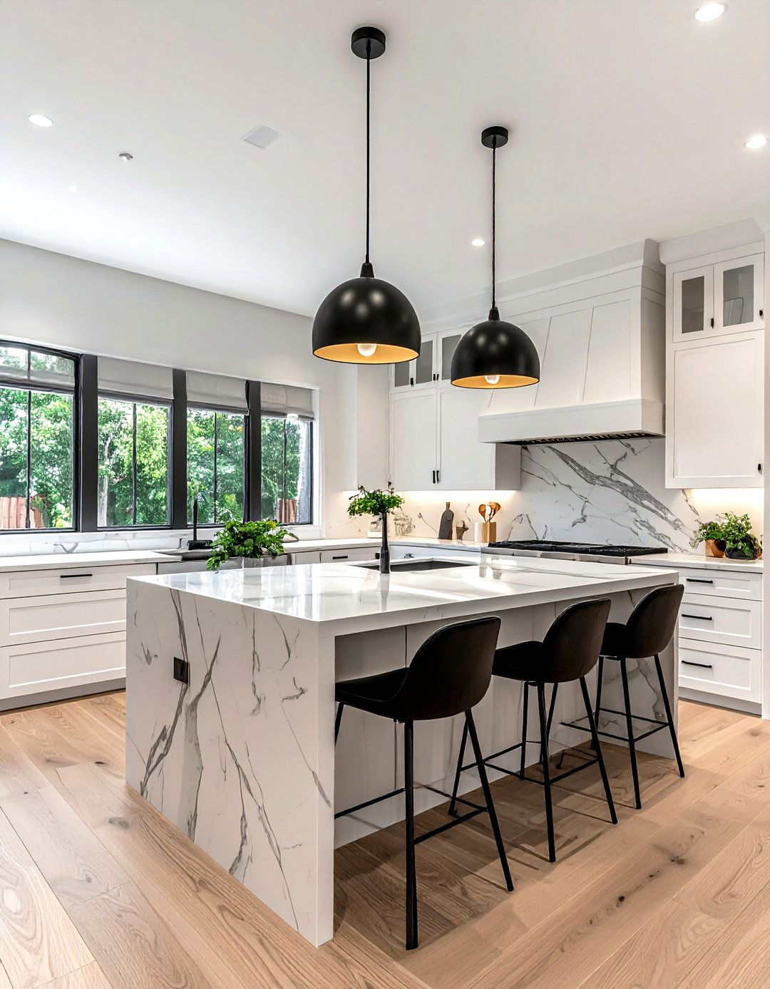 Black Dome Pendant - 30 metal pendant kitchen ideas