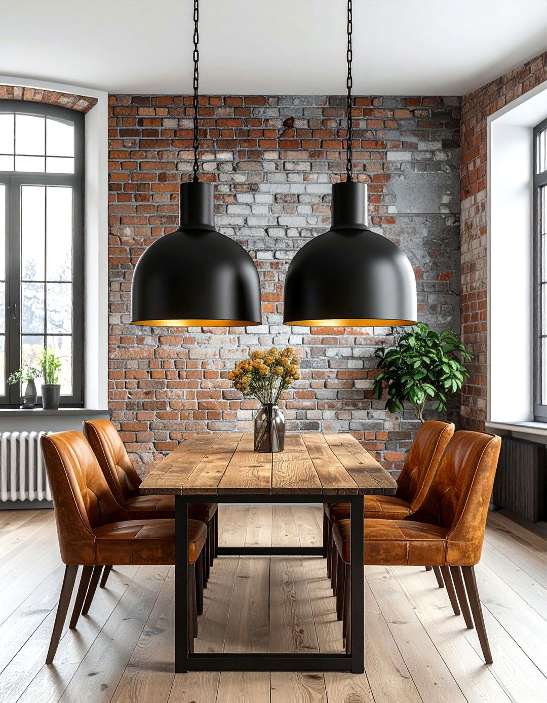 Black Dome Pendant - 30 dining room pendant lighting ideas