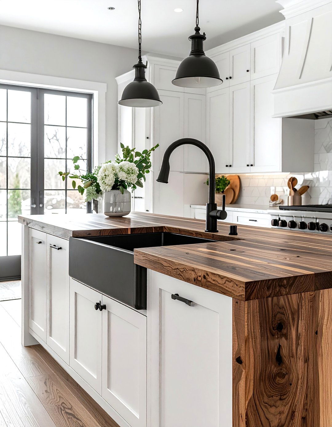 Black Faucet Butcher Block - 30 black kitchen faucet ideas