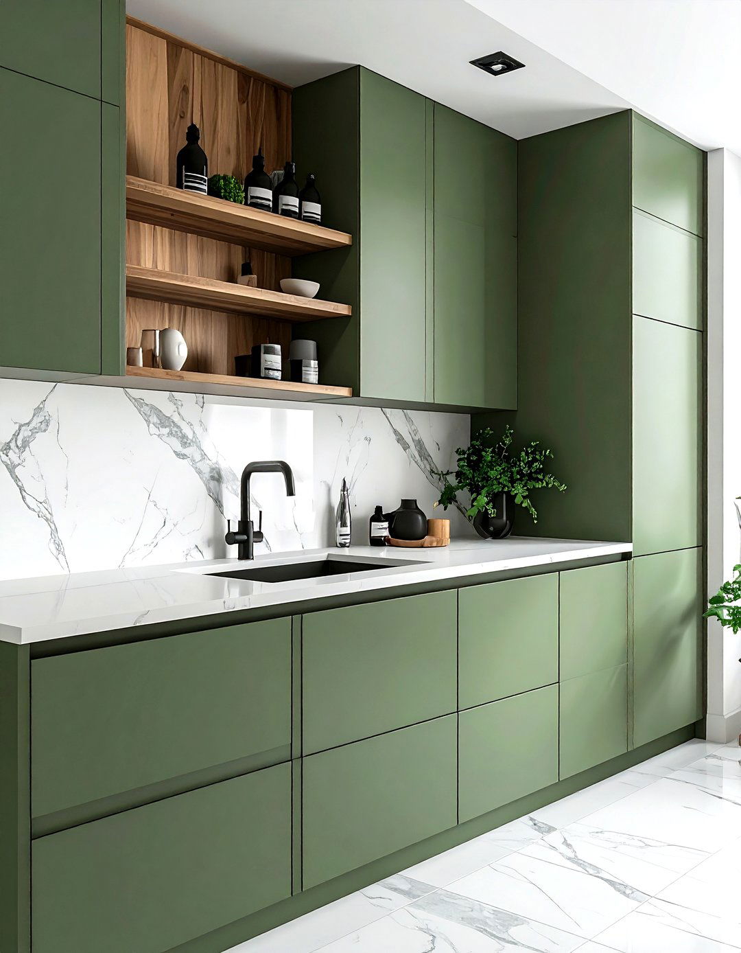 Black Faucet Green Cabinets - 30 black kitchen faucet ideas