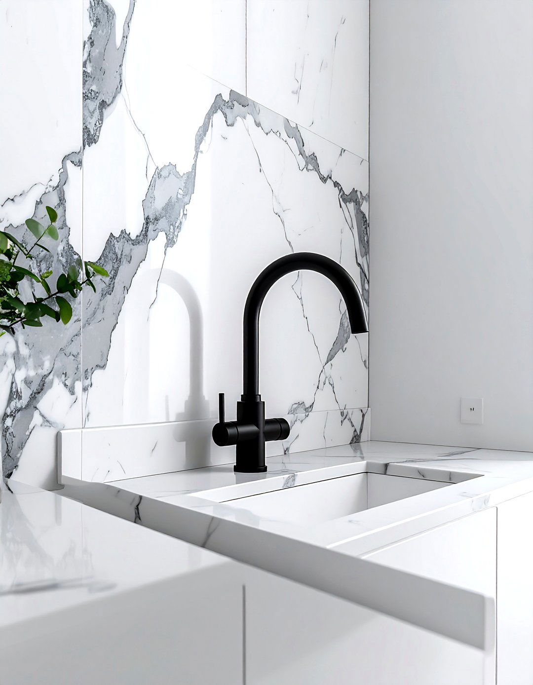 Black Faucet Marble Backsplash - 30 black kitchen faucet ideas