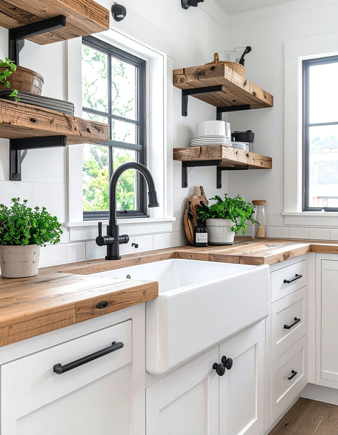 Black Faucet White Farmhouse Sink - 30 black kitchen faucet ideas