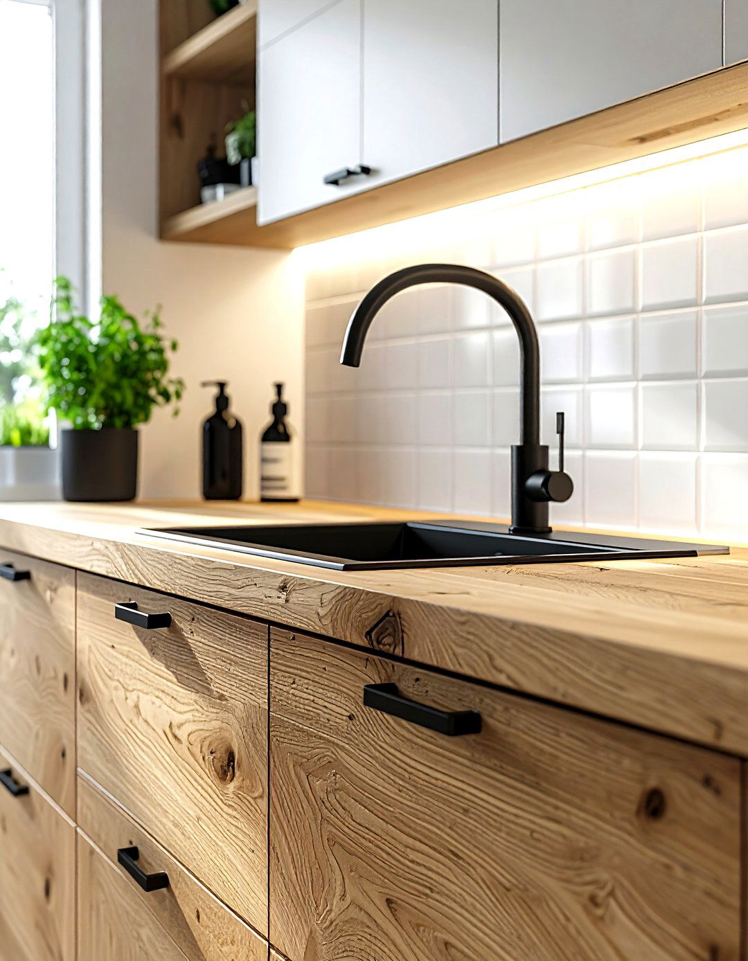 Black Faucet Wood Countertop - 30 black kitchen faucet ideas