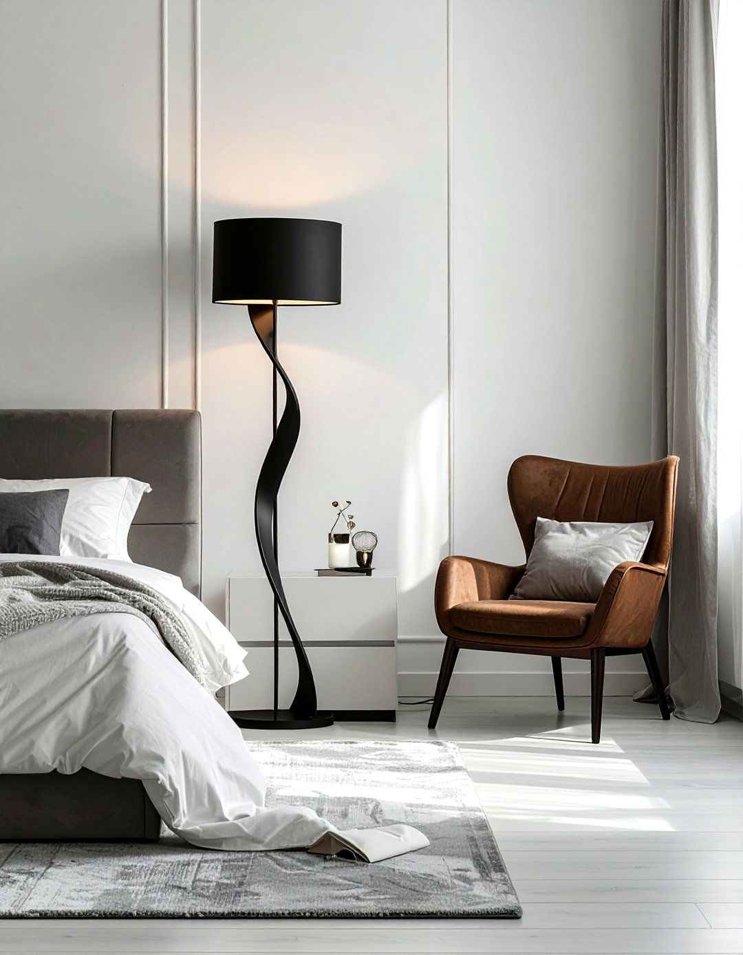 Black Floor Lamps - 30 black bedroom accessories ideas