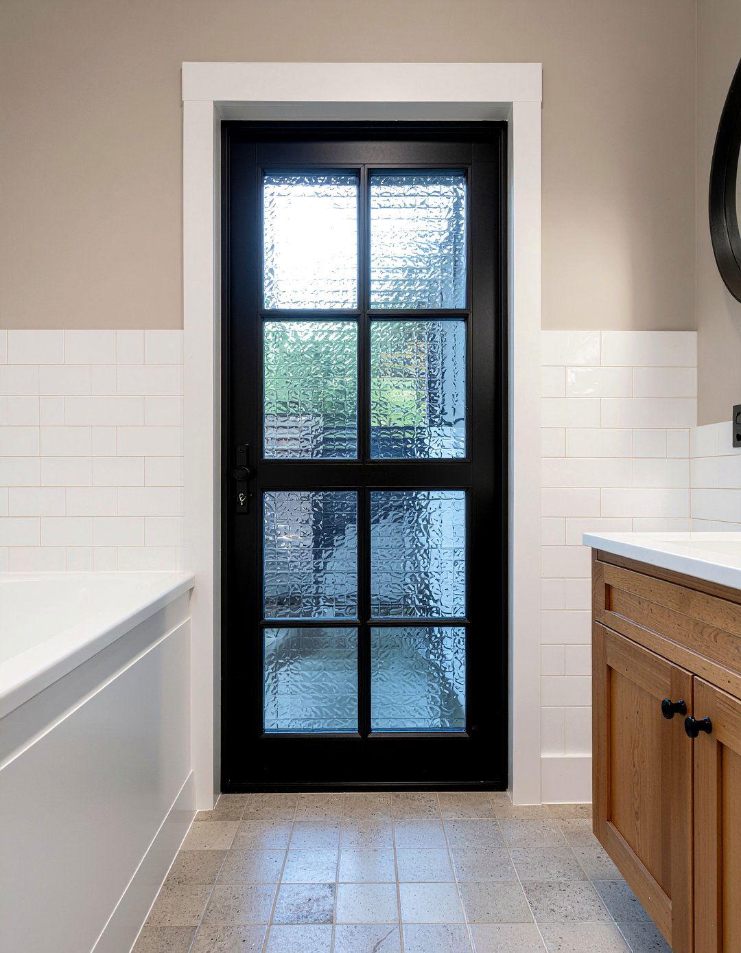 Black Frame Bathroom Door - 30 bathroom door ideas