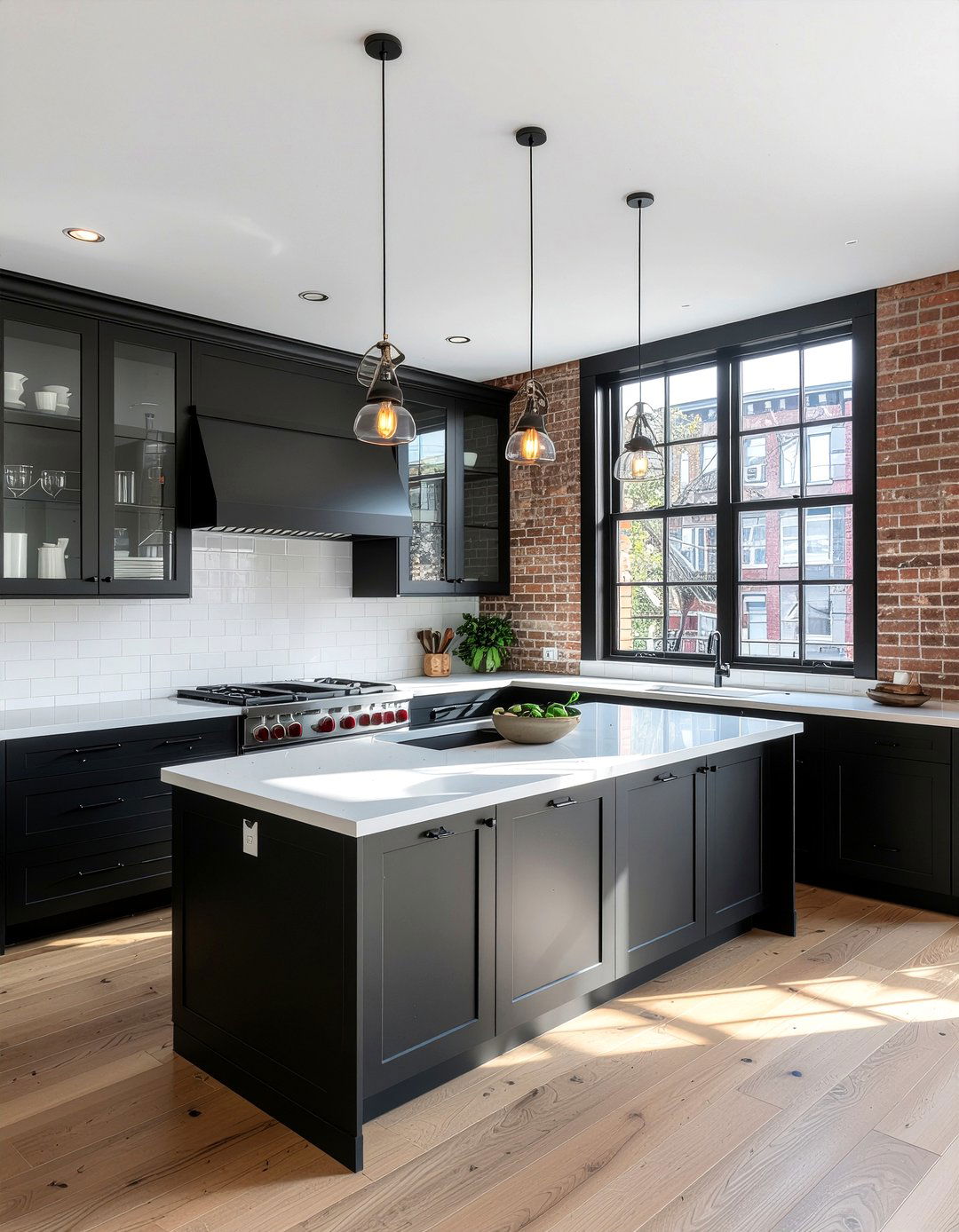 Black Frame Glass Kitchen Cabinets - 30 glass front kitchen cabinet ideas